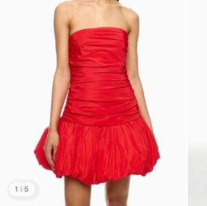 AMUR Vibrant Red Strapless Dress